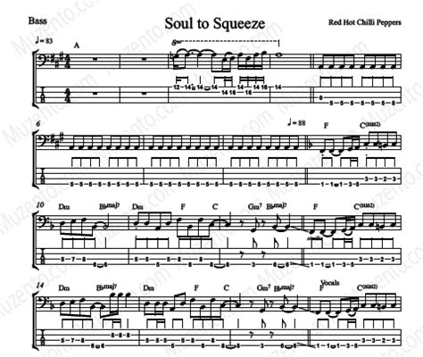 Soul to Squeeze - Red Hot Chili Peppers - TAB & Notation | Greg's ...