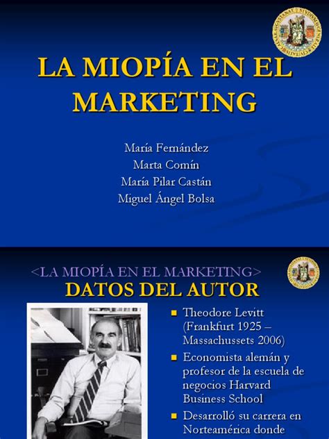 La Miopia En El Marketing Exposicion Pdf Marketing Crecimiento