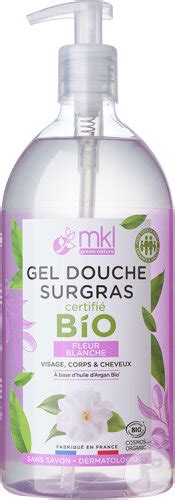 MKL Green Nature Gel Douche Fleur Blanche Bio Flacon Pompe 1l Newpharma