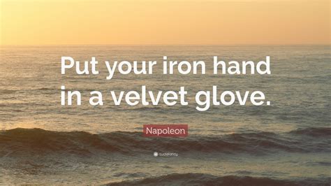 Napoleon Quote Put Your Iron Hand In A Velvet Glove”