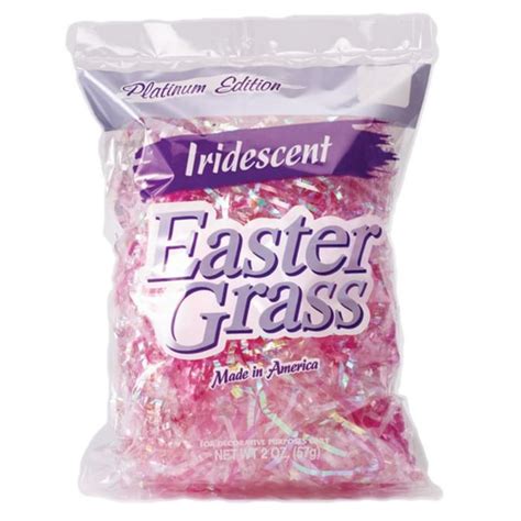 Iridescent Easter Grass Beautiful Color Spring Shred Plastic T Basket Fill 2 Oz Pink