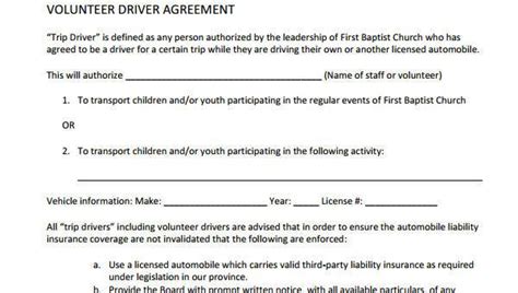 Volunteer Agreement Template