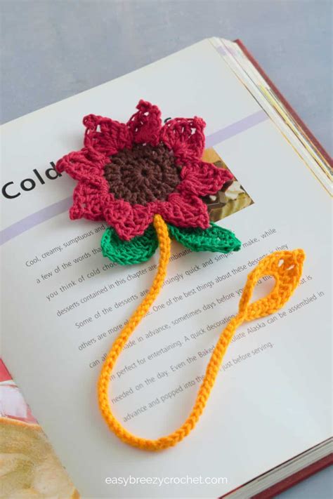 Sunflower Crochet Bookmark Pattern | Easy Breezy Crochet