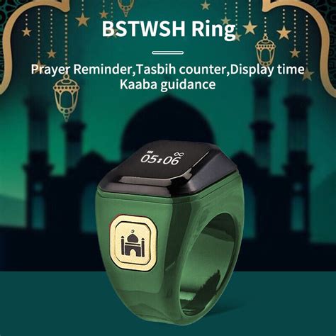 Muslim Smart Ring Tally Digital Counter Tasbeeh Prayer Time Reminder