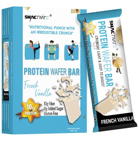 Snactivate Protein Wafer Bar 40gm Each French Vanilla Buy Combo Pack Of 60 Bars At Best