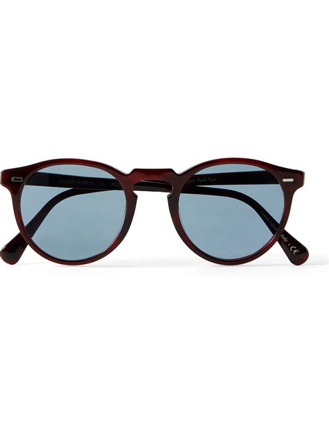 OLIVER PEOPLES Gregory Peck Round Frame Acetate Sunglasses Burgundy