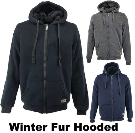 Fleece Fur Hoodie Winter Men Zipped Hoody Plain Sweatshirt Pullover ...