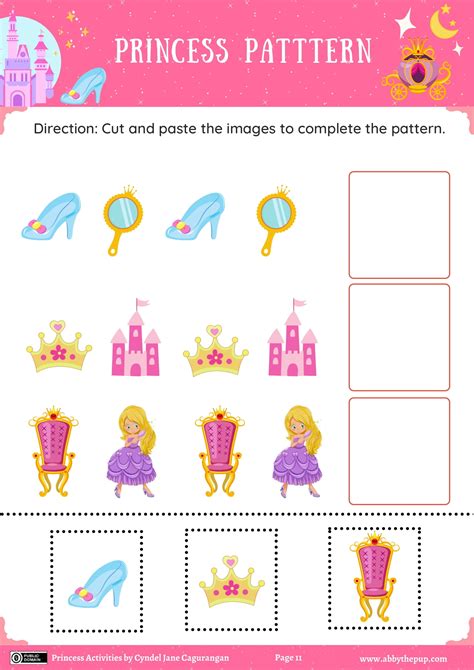 Princess Pattern Worksheet Free Printable Puzzle Games