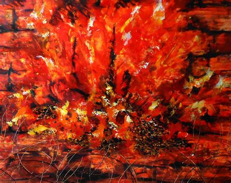 Abstract fire painting orange Abstract flame painting of fire | Etsy