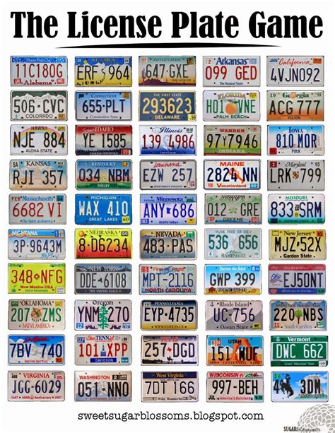 License Plate Game Free Printable - Printable Word Searches