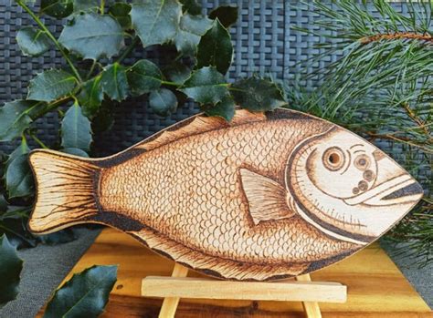 Fish Pyrography Art Pyrography Woodburning Woodburnt Art Etsy