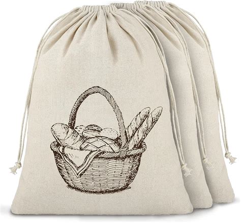 Sanlily Lot De Sacs Pain En Lin Naturel X Cm Pour