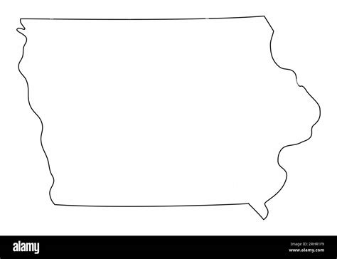 Iowa Map Outline Isolated On White Background Stock Vector Image Art