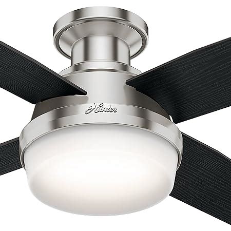 Hunter Fan 44 Contemporary Low Profile Ceiling Fan In Brushed Nickel