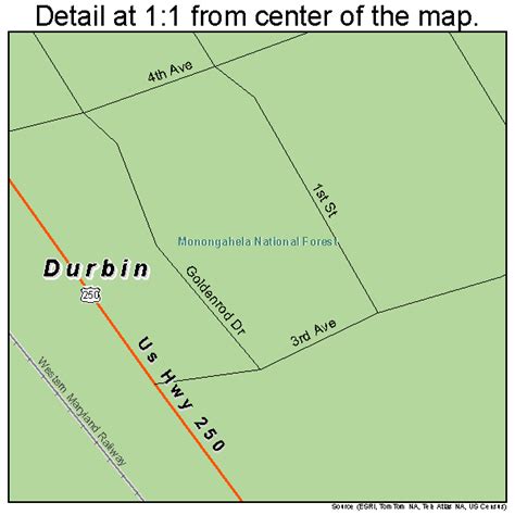 Durbin West Virginia Street Map 5422852