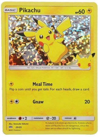 Pok Mon Mcdonalds Th Anniversary Pikachu Holographic Off