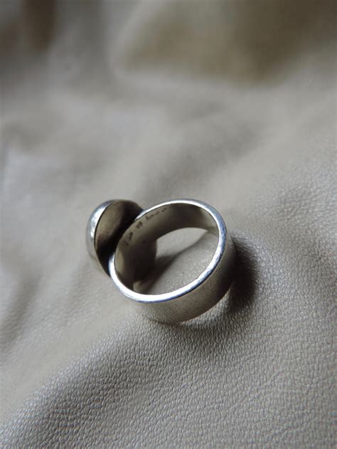 Vintage Sterling Silver Ring Wide Band Solid Oval Sterling - Etsy