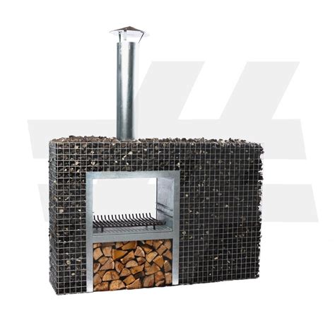 Gabionen Grill Durchsicht Kamin 200x130x50 Cm Gabionwelt GmbH