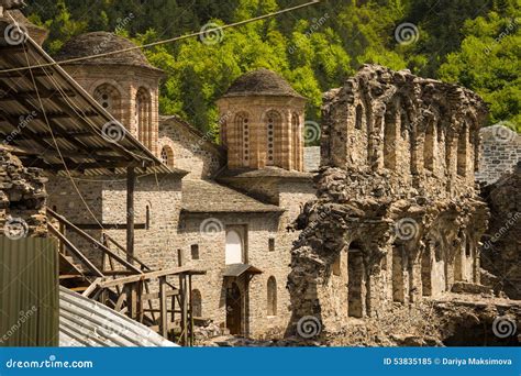 Ruins of an Old Monastery on Mount Olympus Stock Image - Image of ...