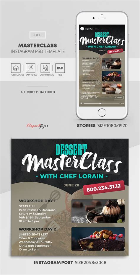 Masterclass Free Instagram Stories Template In Psd Post Template