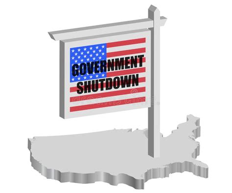 Government Shutdown Usa Map Stock Illustrations Government