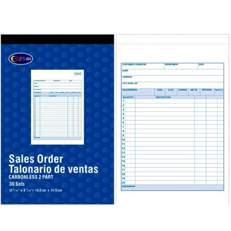 Sales Order Book Carbonless Sets Sheets X