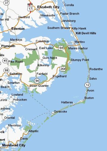 Outer Banks Map Of North Carolina Beaches