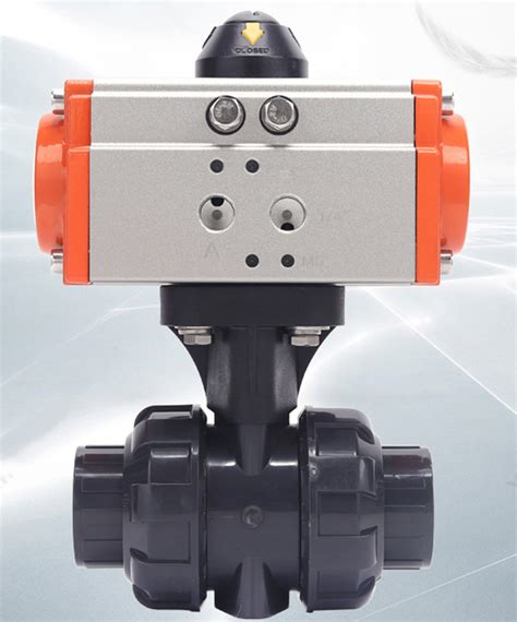 Air Actuated Pvc Ball Valve Double Acting Actuation Pneumatically