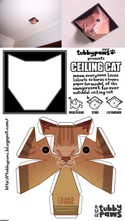 Awesome Papercraft Ceiling Cat Spirits Dancing