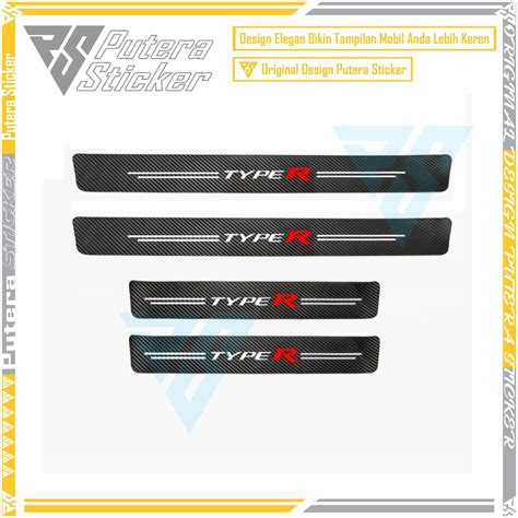 Jual 4pcs Sticker Carbon Pintu Mobil Pengaman Pintu Mobil Honda TYPE R