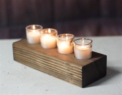 Reclaimed Wood Candle Holder Candles Not Included Approx Measurements