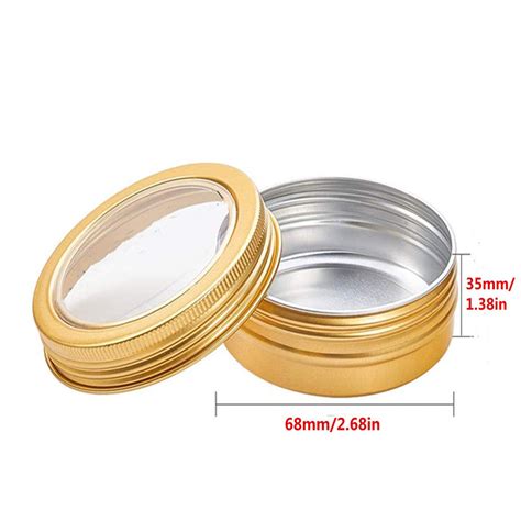 Custom Clear Window Round Aluminum Tin Cans Screw Top Lid Empty Lip