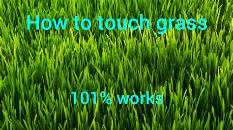 How To Touch Grass Tutorial Youtube