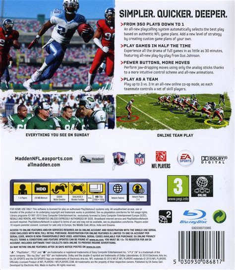 Madden NFL 11 (2010) box cover art - MobyGames