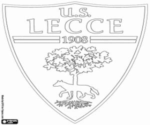 Escudo De Unione Sportiva Lecce Para Colorear Pintar E Imprimir