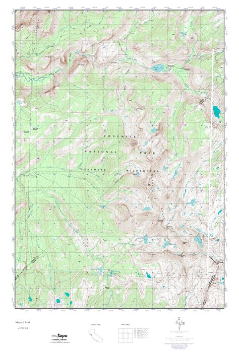 Mytopo Merced Peak California Usgs Quad Topo Map