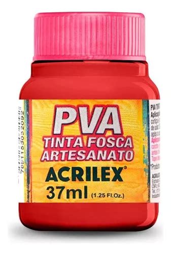 Tinta Pva Fosca Acrilex 37ml Para Artesanato Cores Diversas Cor