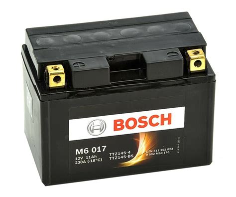 Batterie Moto BOSCH M6017 AGM 12v 11ah 230A YTZ14S TTZ14S 4 Pour