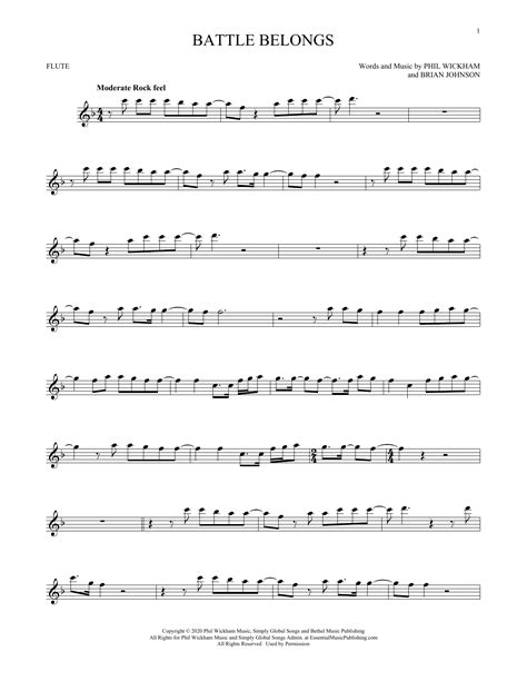 Battle Belongs By Phil Wickham Sheet Music For Flute Solo At Sheet