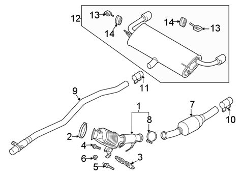 Ford Escape Pipe. Exhaust. (Front). 1.5 LITER, AWD - LX6Z5230W | Mid ...