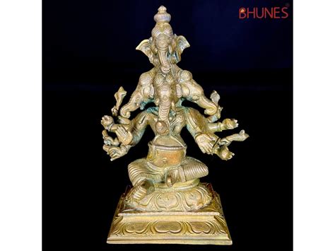 Bronze Panchamukha Ganapati The Five Headed Lord Of Ganesha Idol