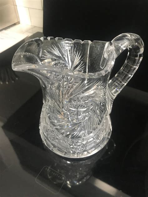 Antique American Brilliant Cut Crystal Pitcher Beautiful Large Etsy