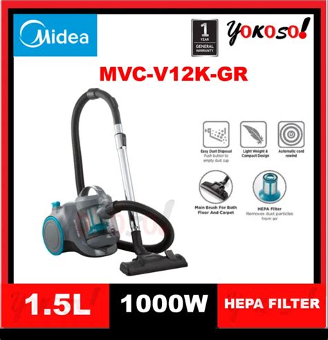 MIDEA MVC V12K GR BAGLESS VACUUM CLEANER WITH HEPA FILTER Lazada