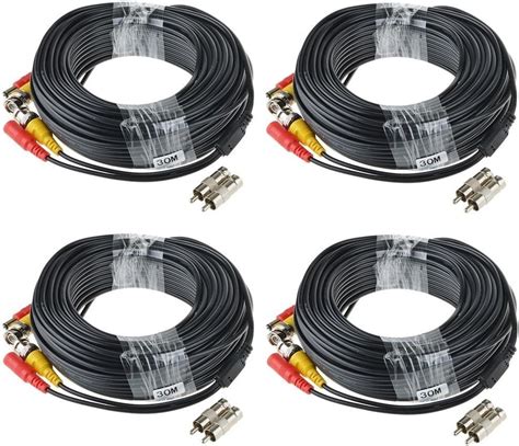 Amazon HISVISION 4 Pack 100ft BNC Video Power Cable Security