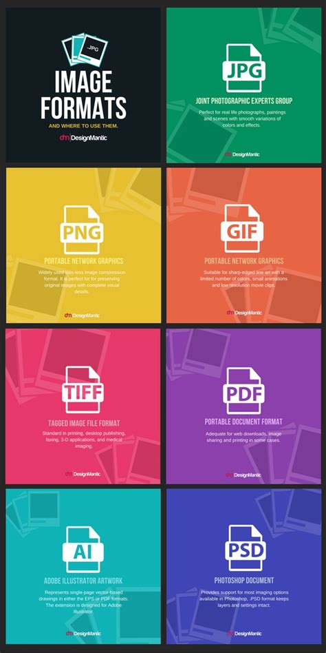 Infographic Provides An Overview Of Different Image File Formats And