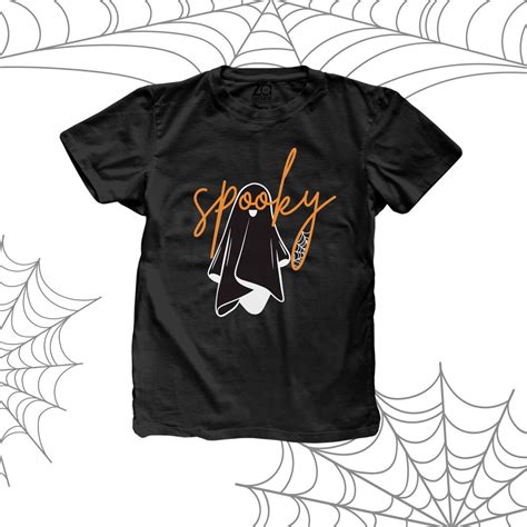 Spooky Ghost Cursive Halloween DARK Shirts Spooky Cursive Text - Etsy