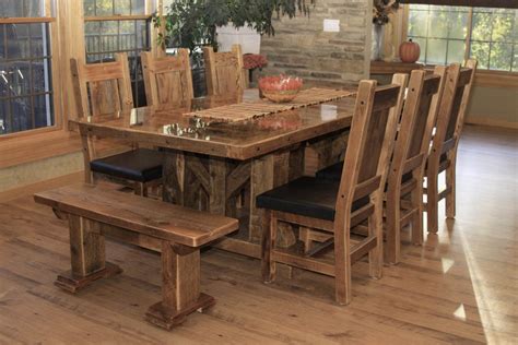 Amish Made Table Set | Barnwood furniture, Furniture, Barn wood