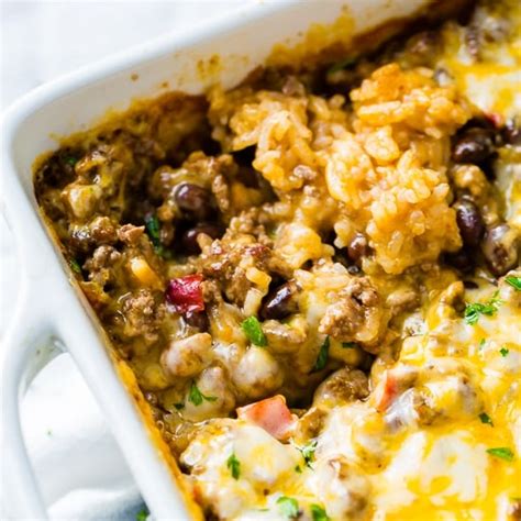 Mexican Cheesy Ground Beef And Rice Casserole Video Oh Sweet Basil