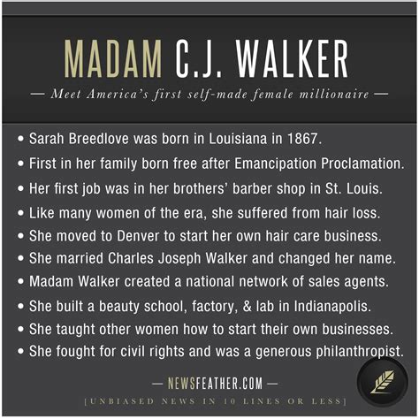 Madam C.J. Walker | Madam cj walker, Black history facts, Madame