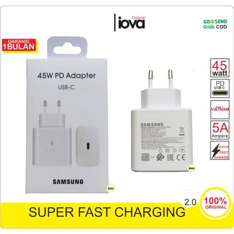 Jual Charger Samsung 25w 45w Super Fast Charging Kabel Usb C To Type C 3a 5a Dan Ada Adaptor